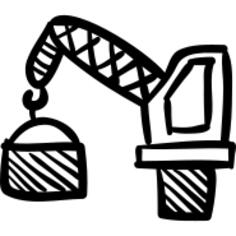 Construction crane hand drawn tool