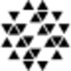 Polygonal ornamental shape of triangles