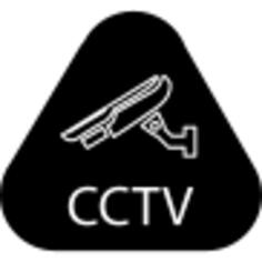 监视摄像机呈三角形圆形与cctv字母