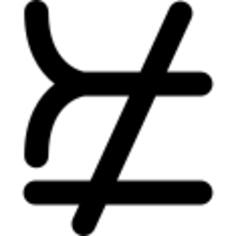 Mathematical symbols that does not match or equal