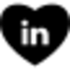 Heart with social media logo of linkedin