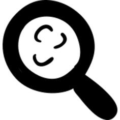 Magnifier hand drawn searching tool