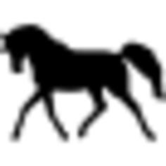 Horse walking black silhouette facing to left