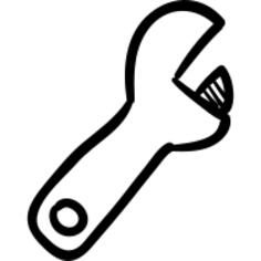 Adjustable spanner hand drawn construction tool