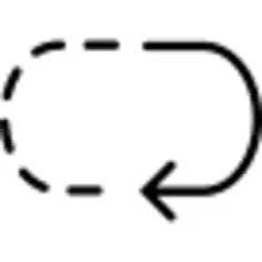 带有虚线的圆形箭头