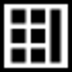 Gallery layout with right sidebar interface square symbol