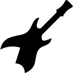 Electric guitar musical instrument black silhouette