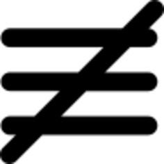 Is not identical with mathematical sign