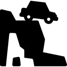 汽车坠落的悬崖