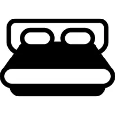 双人床和两个枕头