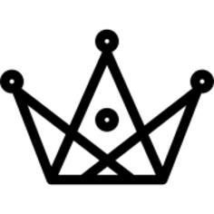 Royalty crown variant made of triangle outlines and small circles