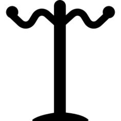 Rack of tall thin shape for hanging clothes