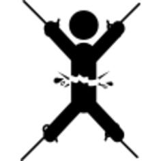 Tied person of legs and arms
