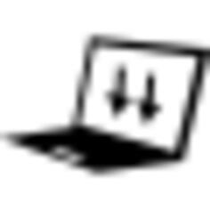Laptop with down arrows on screen