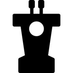 Tribune with two microphones