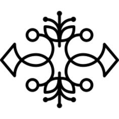 Floral design with double symmetry for ornamentation