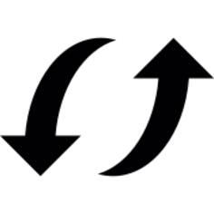 Two Curved Arrows Up and Down