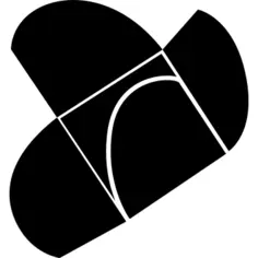 Cardboard folded into four