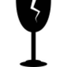Wine glass with crack silhouette