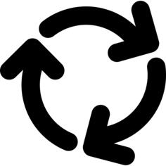 Three arrows circle rotating in clockwise direction
