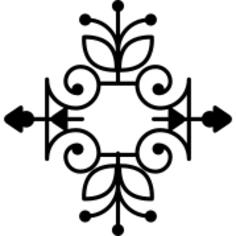 Floral design with delicate double symmetry design