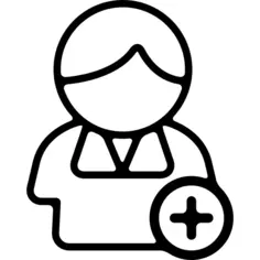 Add a contact on phone interface symbol of a user with a plus sign