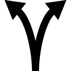 Up arrow bifurcation in two