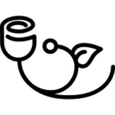 Bell flower with leaf outline