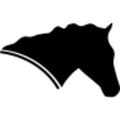 Horse head side view facing the right silhouette