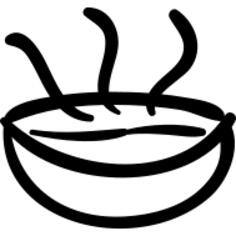 热的汤碗手拉的食物