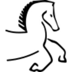 Horse cartoon outline facing right with running feet