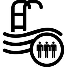 Public swimming pool sign