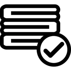 Towels with checked symbol