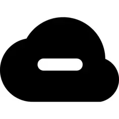 Cloud filled shape with minus sign