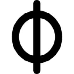 Circle with vertical line mathematical sign