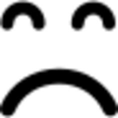 Sad emoticon square face with closed eyes