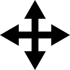 Move an object four arrows interface symbol
