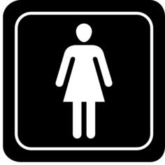 在正方形的妇女剪影