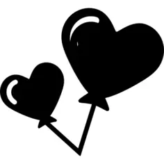 Two heart shaped balloons