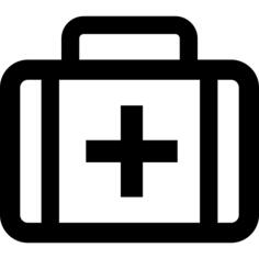 First aid kit bag with cross sign