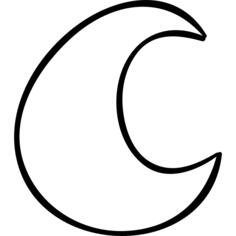 Crescent moon hand drawn outlined shape