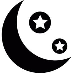 月亮和两颗星
