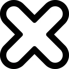 Cross rounded outline