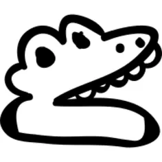 Crocodile head hand drawn toy