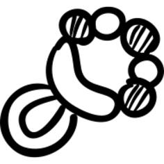 Rattle hand drawn baby tool