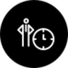 Person with a huge clock outlines in a circle