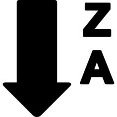 按反向字母顺序界面符号排序