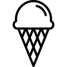 与一个Icre奶油球的锥体