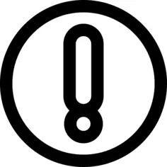 Warning exclamation circle outline