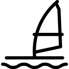 在水的风帆冲浪板